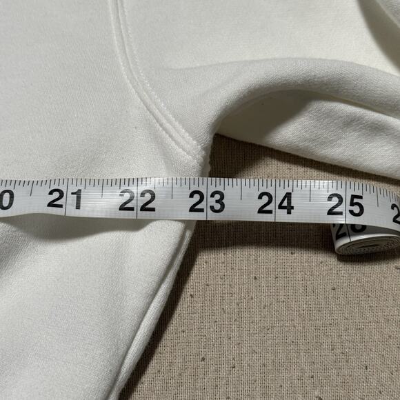 NIKE Women’s White Phoenix Fleece 1/4 Zip Cropped Sweatshirt Size Medium - Picture 8 of 8